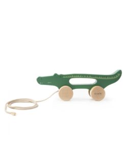 wooden pull along toy mr crocodile
